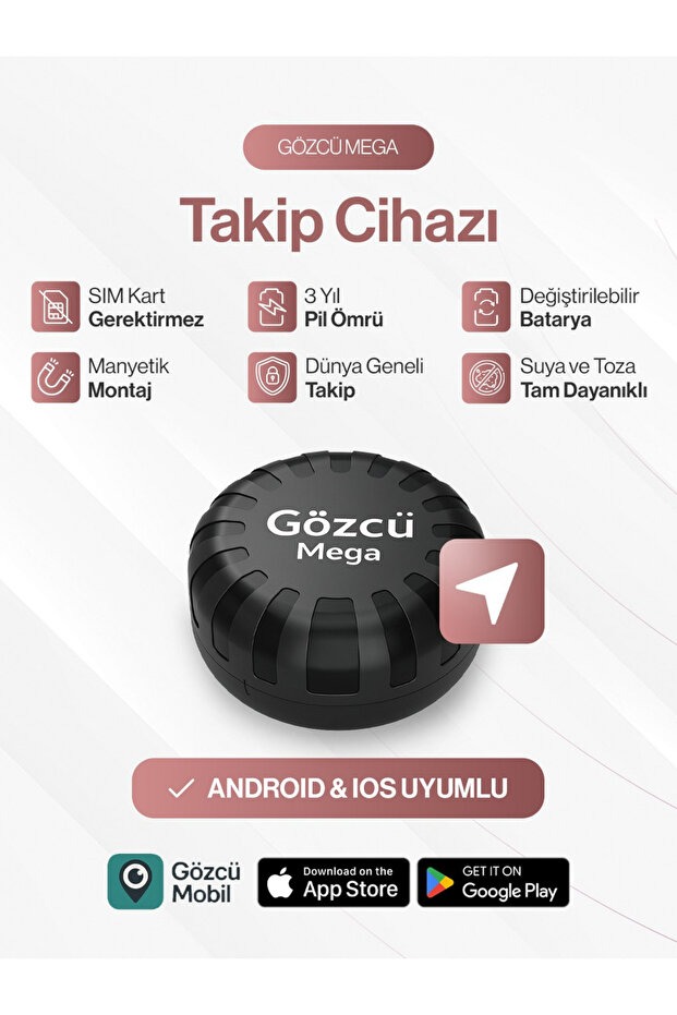 Takip Cihazı IOS Android Uyumlu Motor Araç Taşıt GPS Cihazı Su Geçirmez