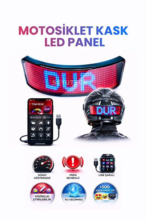 Motosiklet Kask Led Panel Yazı ve Animasyon
